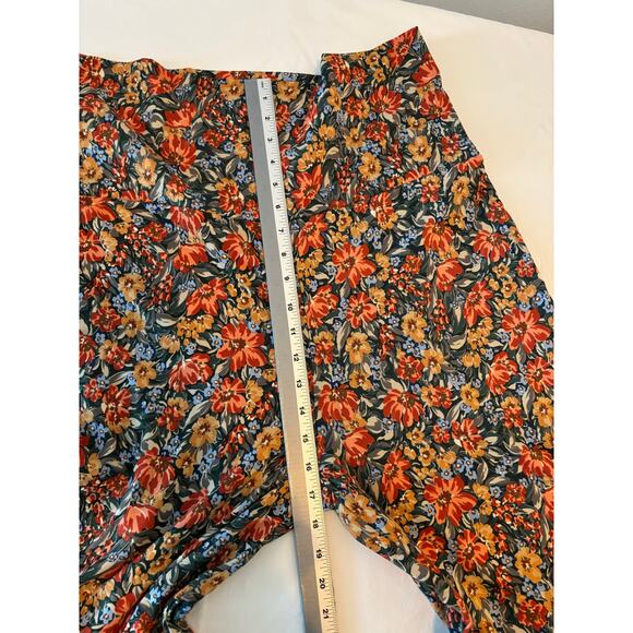 The ZigZag Stripe BOHO Cottagecore Festival Floral Wide Leg Flowy Pants 2XL - Picture 8 of 9